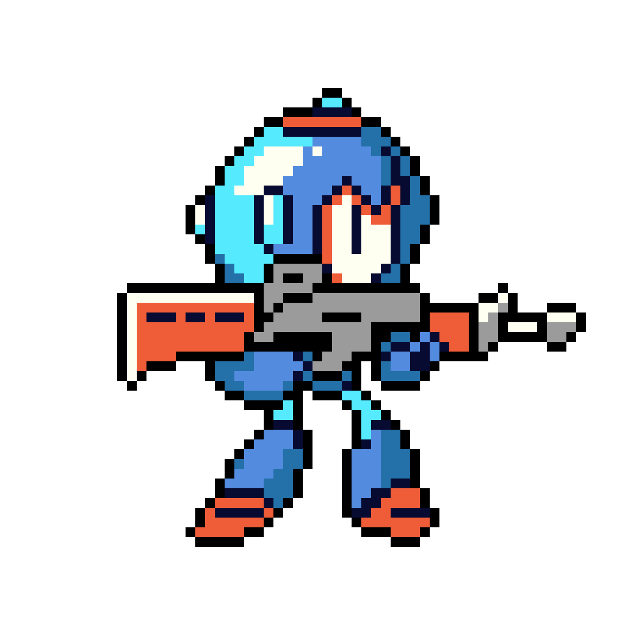 Pixel Art: Cybernetic Warrior: Ready for Action, Futuristic Tone