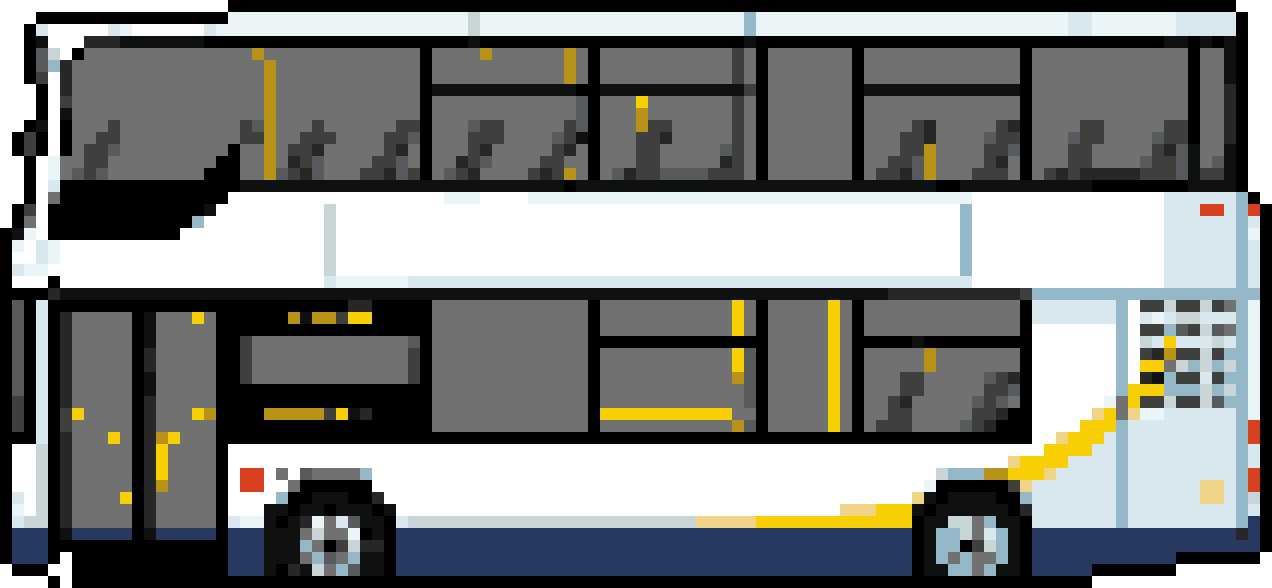Pixel Art Sprite: Retro Double-Decker Bus: City Transit Icon