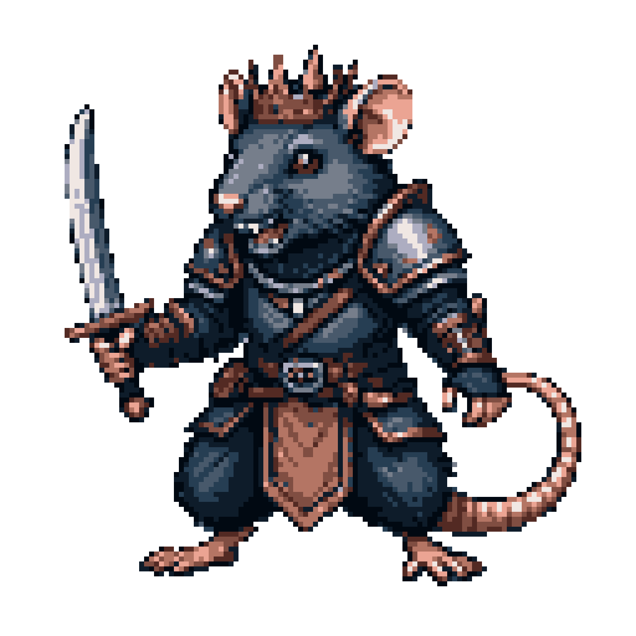 Pixie Rats Warrior Rat King: Fierce Fantasy Hero Ready for Battle