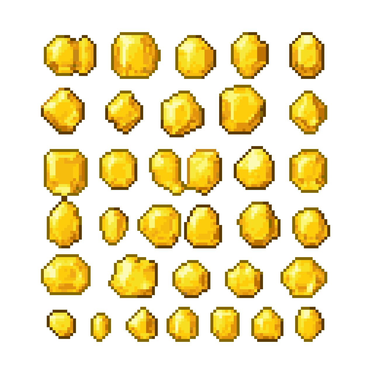Gleaming Golden Gems: Treasure Spritesheet