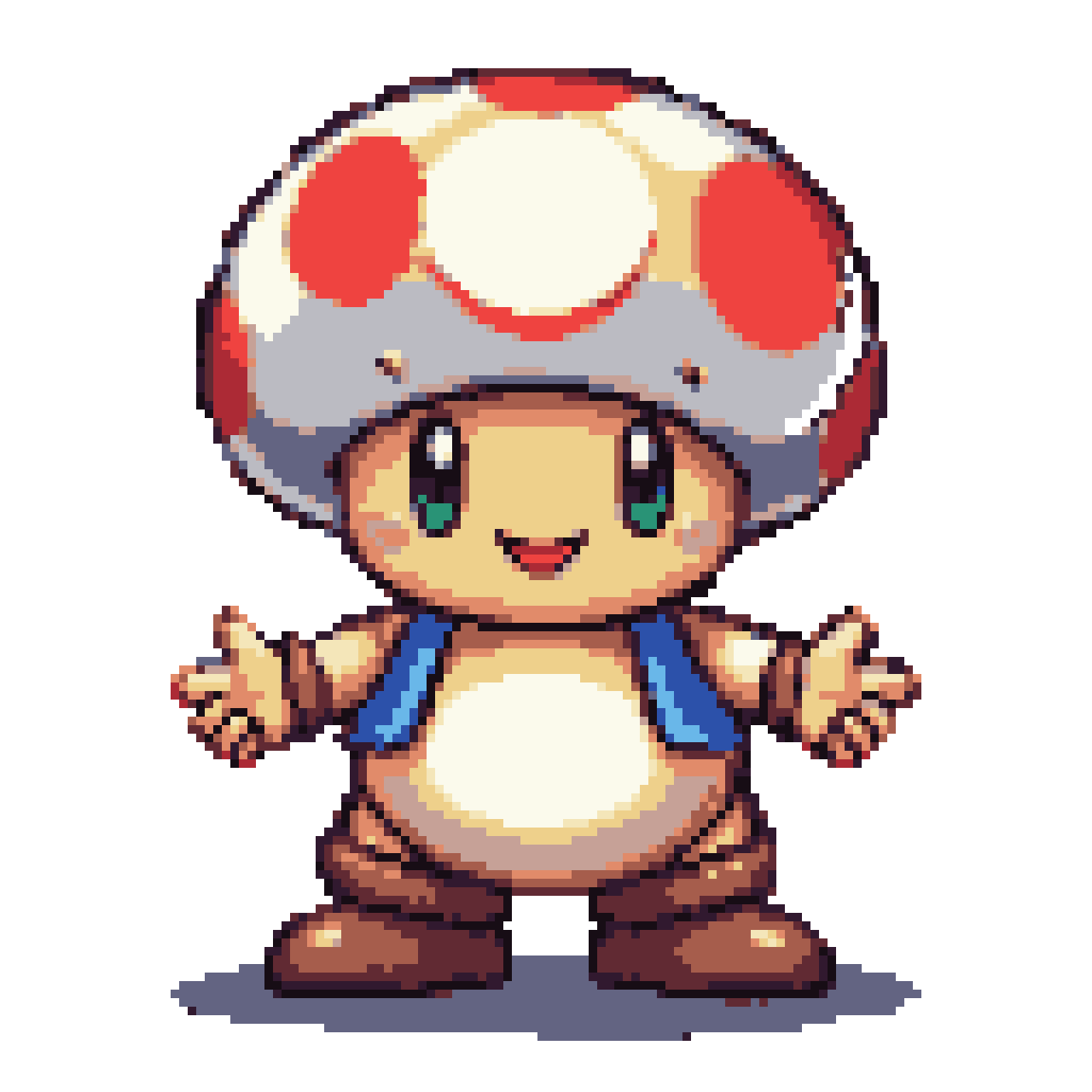 2D Game Asset: Friendly Glowing Toad Welcomes You