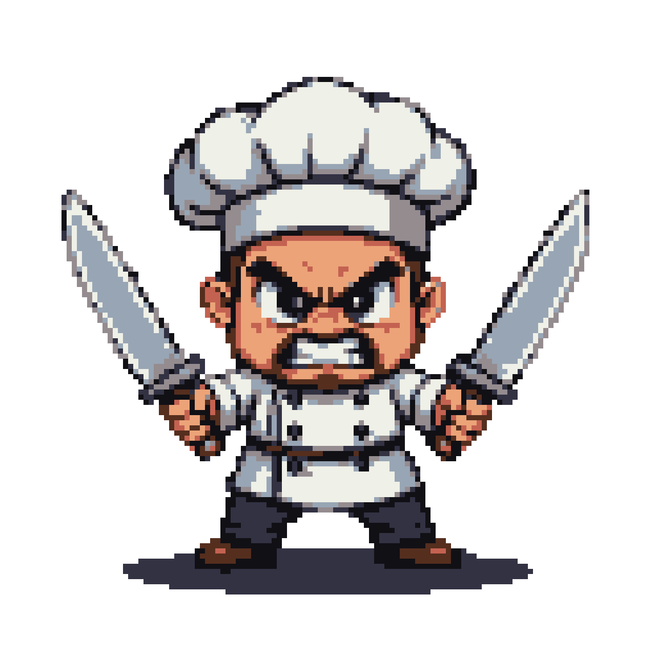 Furious Chef: Knife-Wielding Culinary Warrior Ready to Fight
