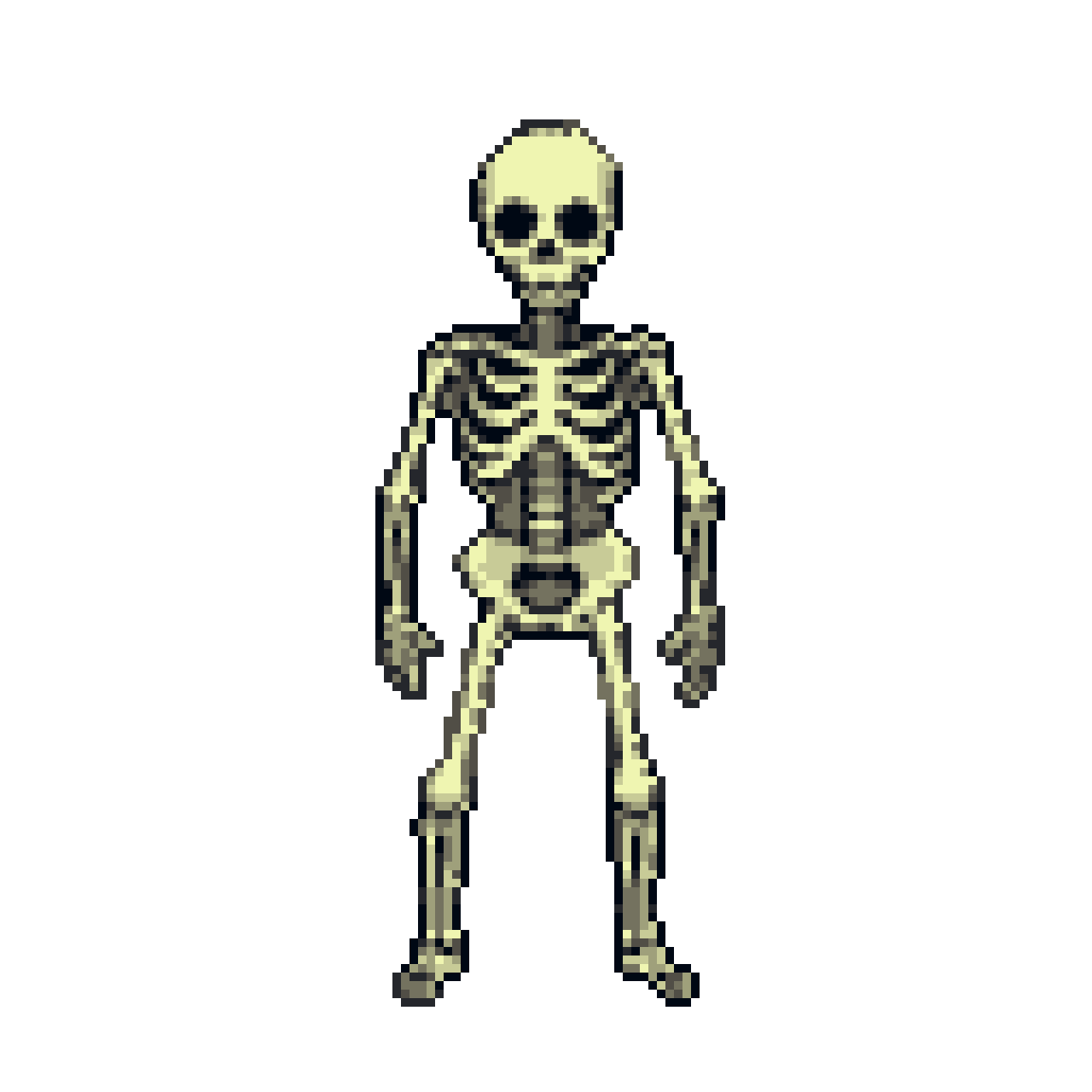 Eerie Skeleton Figure: Stark Black & White Minimalist Art