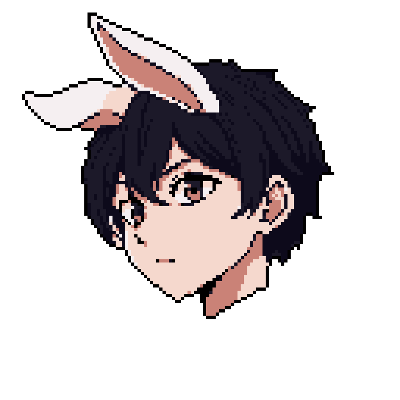 Anime Rabbit Boy Portrait: Gentle & Whimsical Look