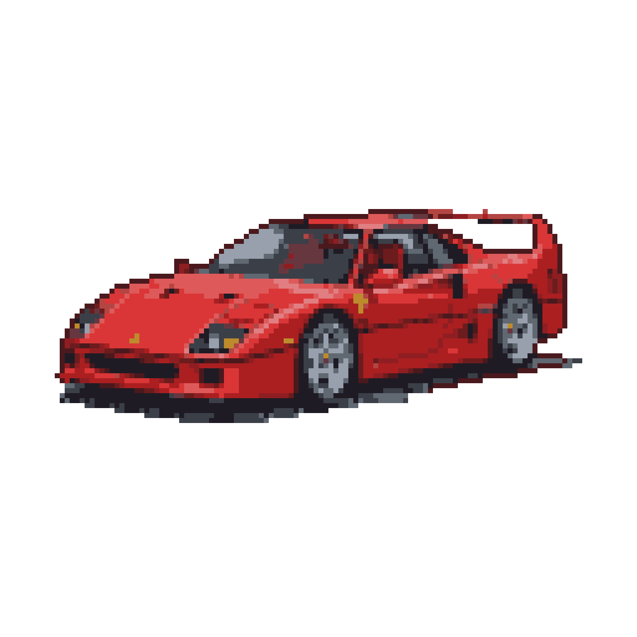 Retro Ferrari F40: Blocky Supercar Power