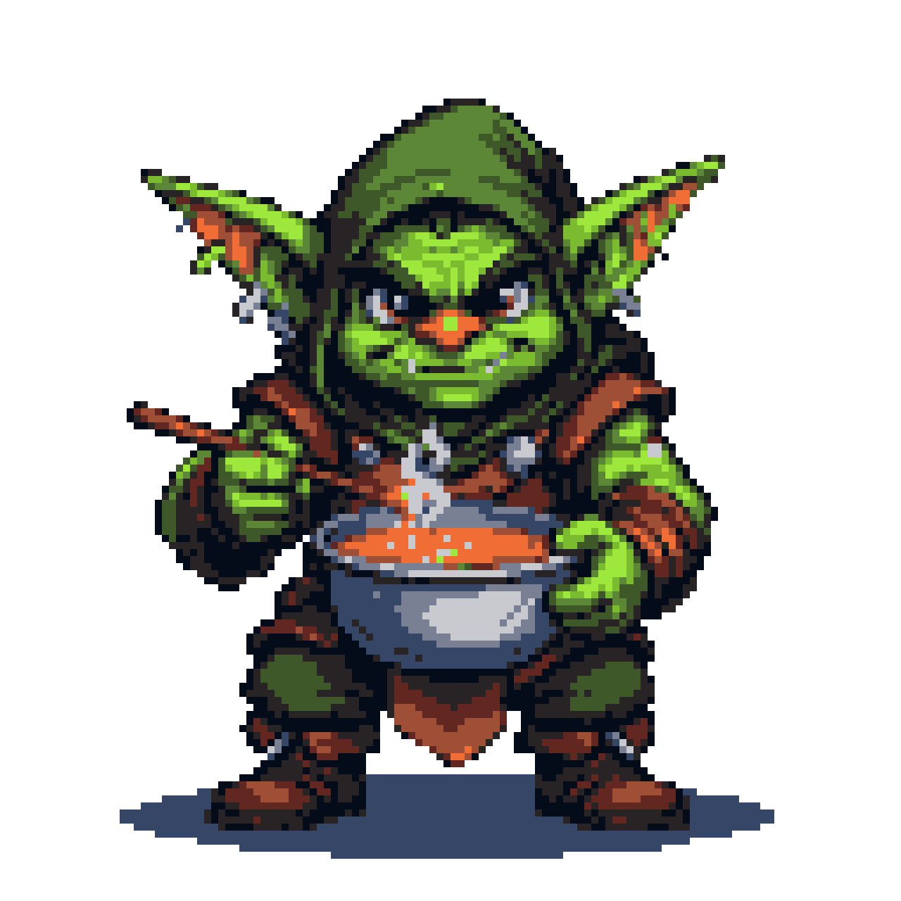 Goblin Chef Eats Hot Soup, Grumpy Fantasy Foodie