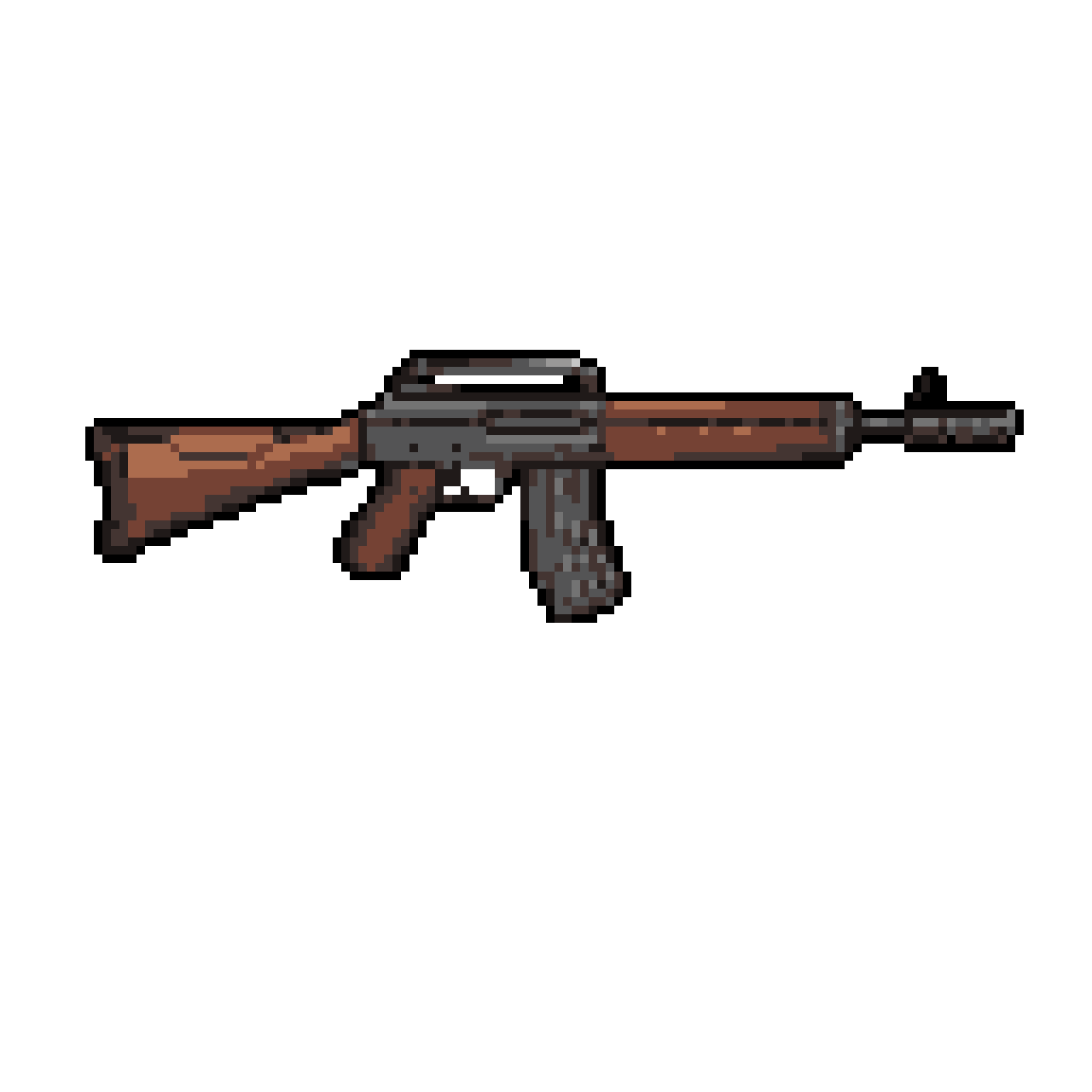 AI Sprite: Assault Rifle: Tactical Brown & Gray Digital Art