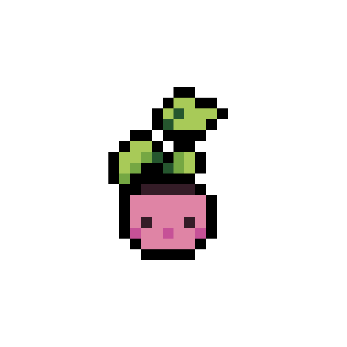 Cute Plant in Pink Pot with Face - Peaceful Garden Buddy