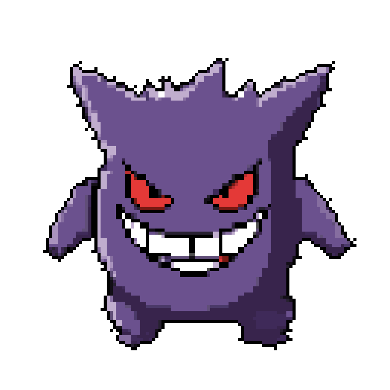 Mischievous Gengar: Intense Red Eyes, Sharp Grin