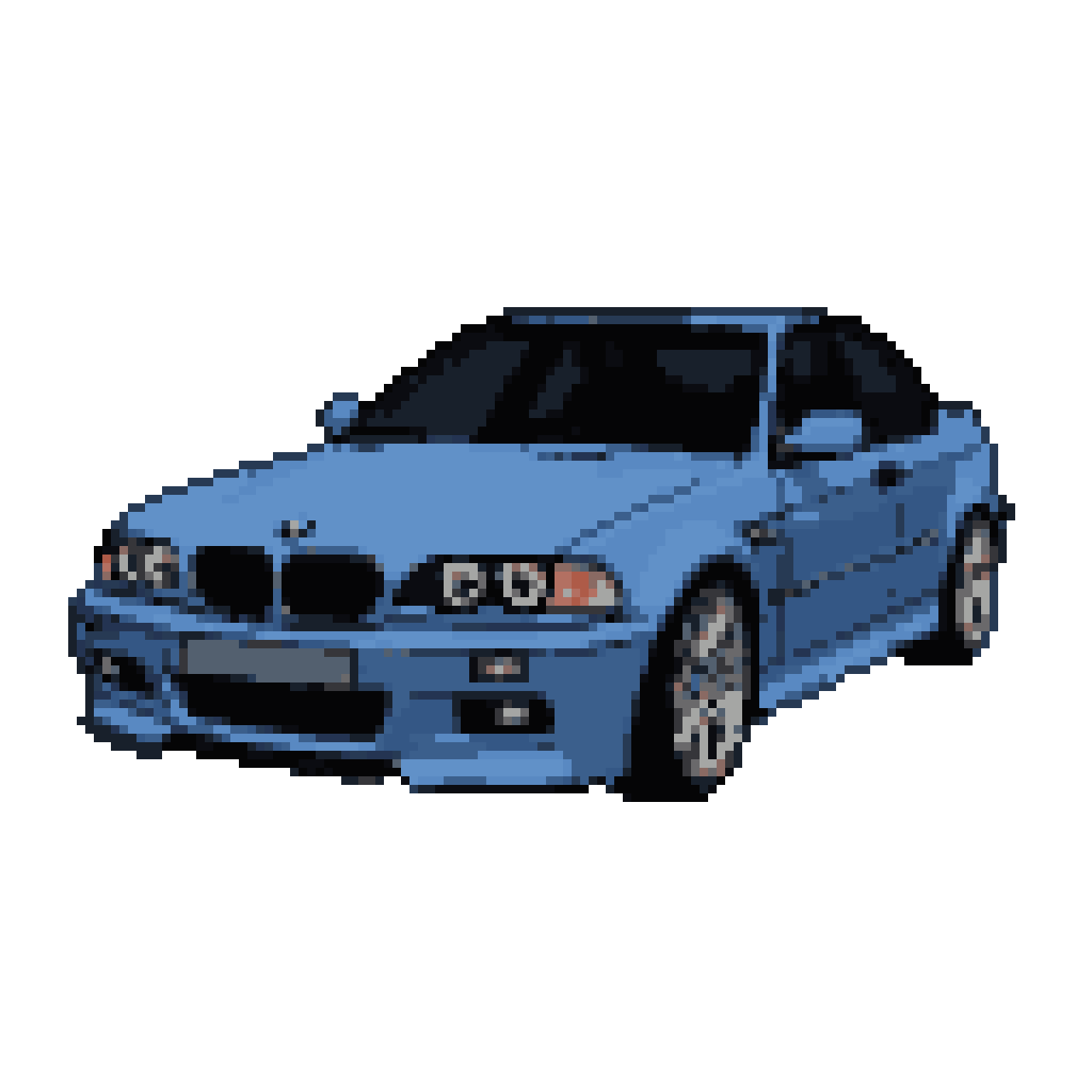 Pixel Art Sprite: Retro BMW M3 8-Bit Style Art