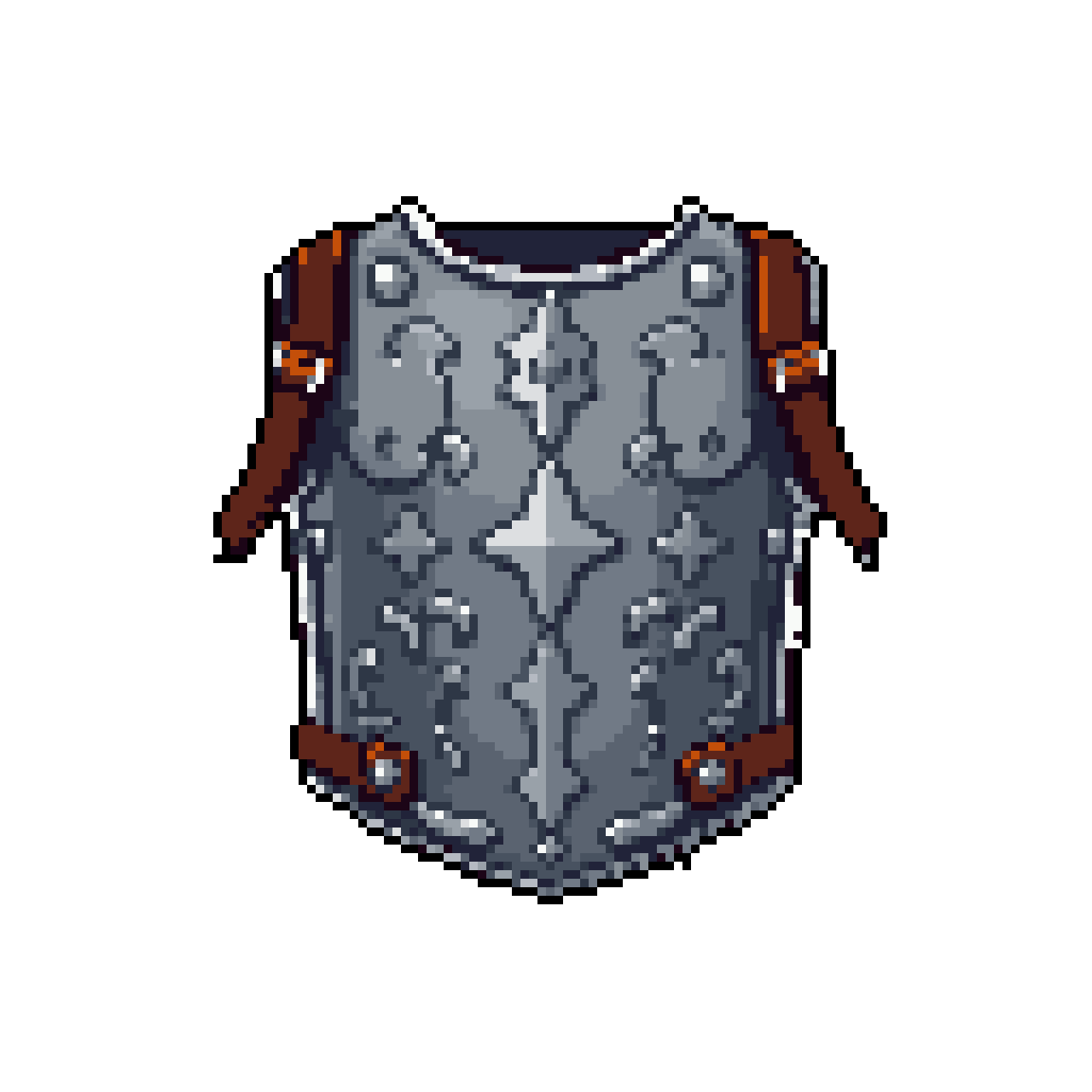 Ornate Fantasy Chestplate: Silver Armor & Leather Straps