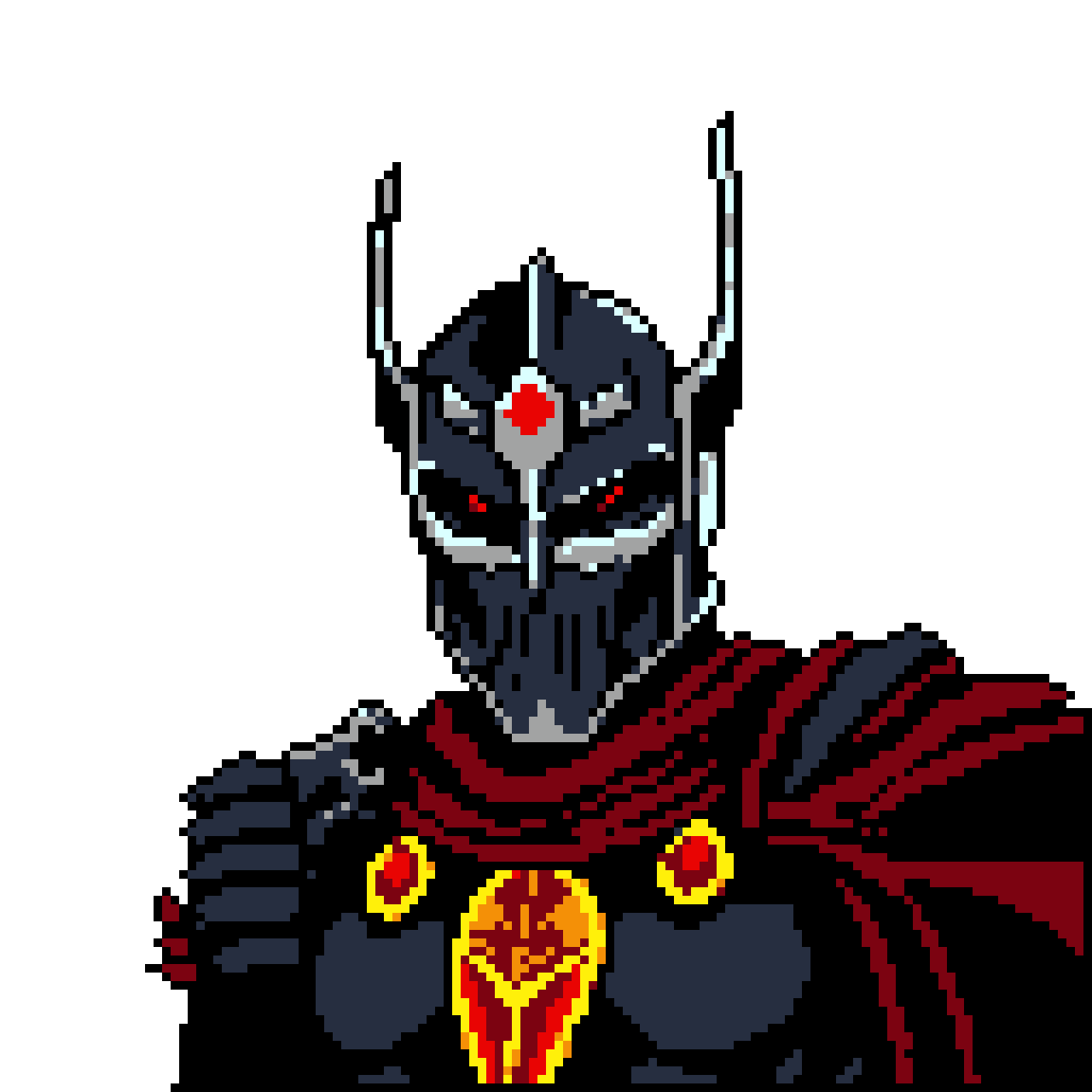 Ominous Armored Warrior: Red Eyes Command from Darkness