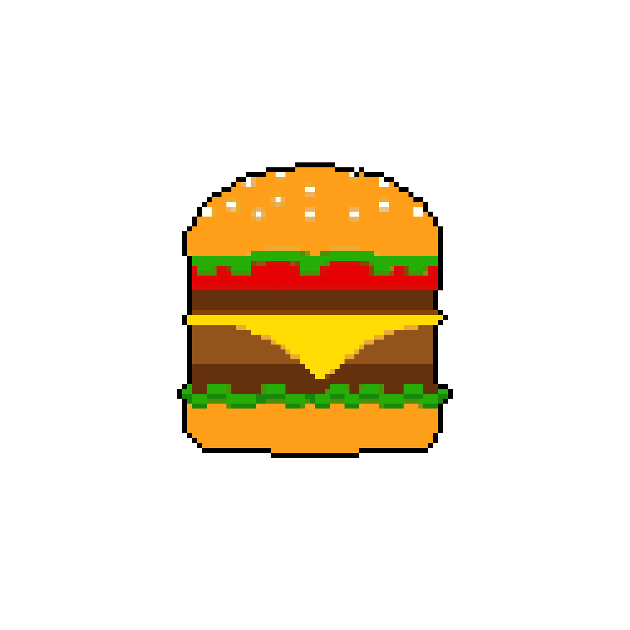 Burger Bitmap Retro Burger: Classic 8-bit Stack