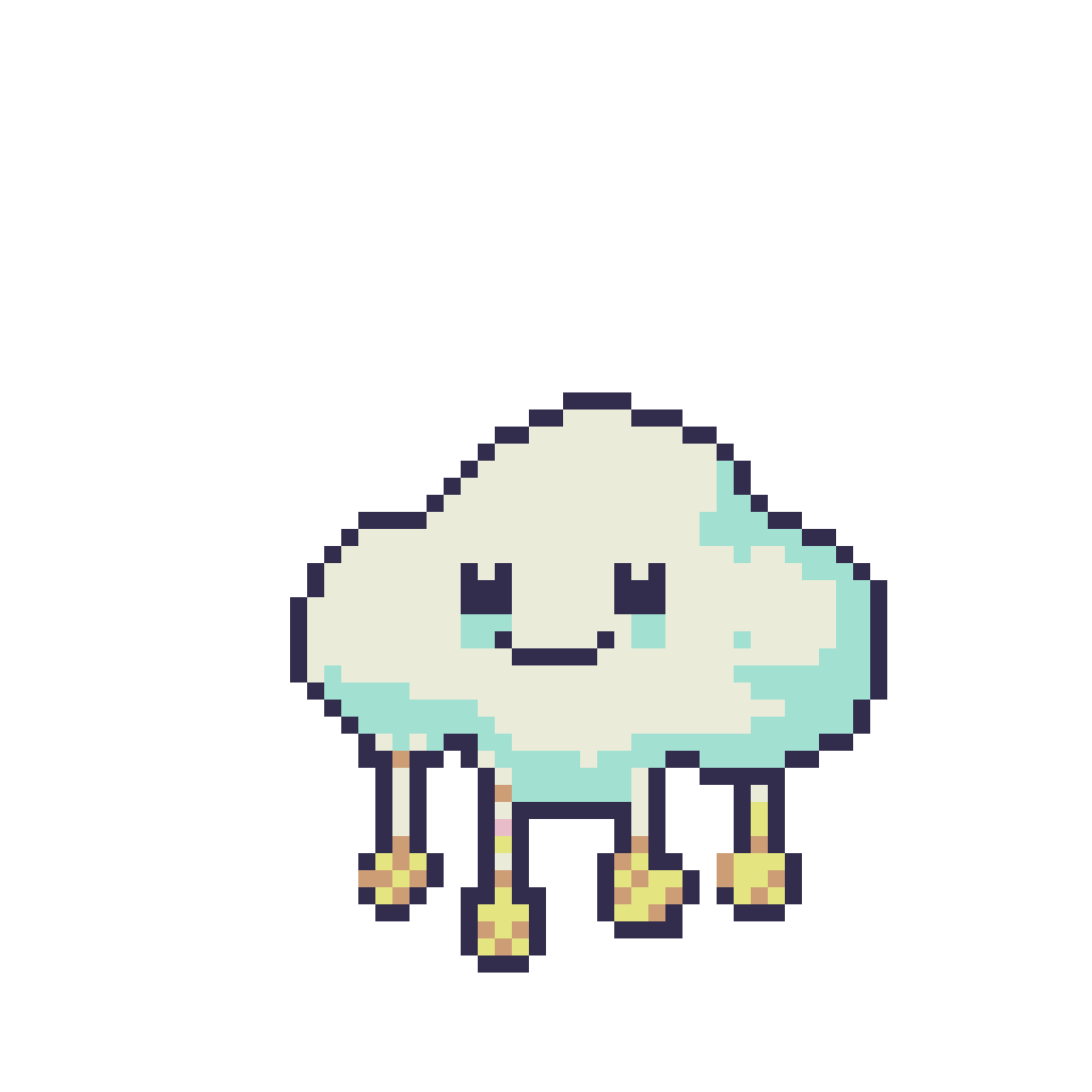 AI Sprite: Cute Cloud Creature Smiling Ready for Adventure