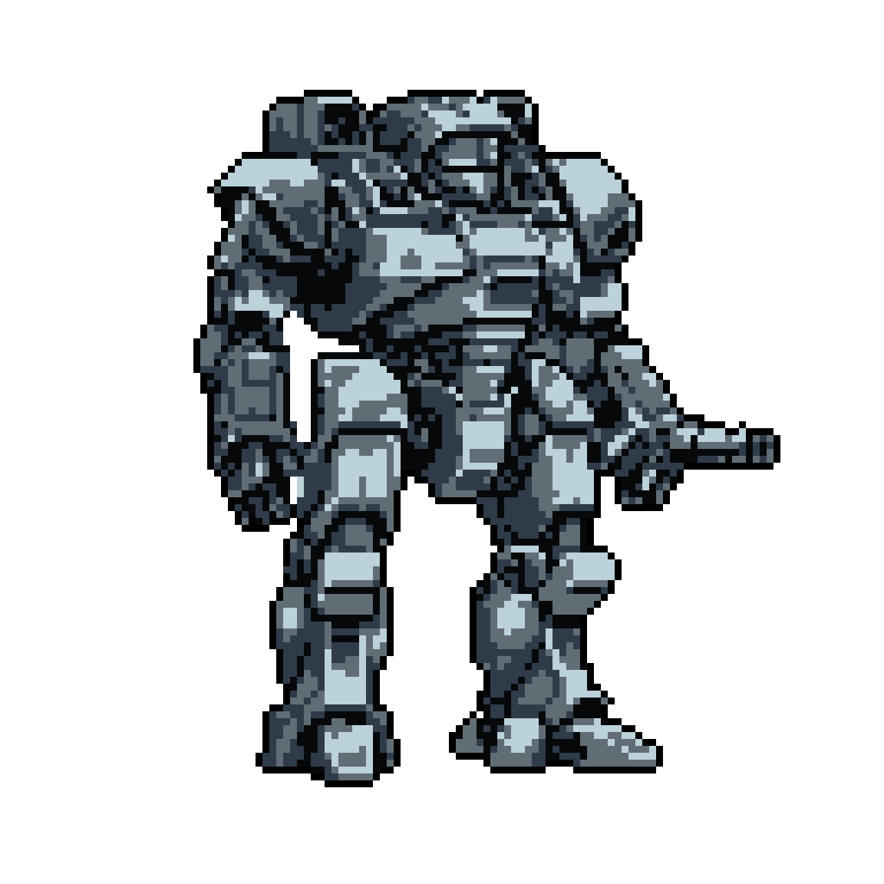 Brave Mech Warrior: Gray Armor, Ready for Battle