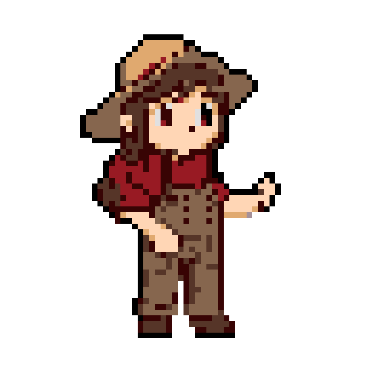 Friendly Farmer Girl: Open Hand Gesture, Earthy Tones