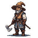 Pixel Art: medieval peasant (generated with AI by castor).