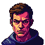 Pixel Art: classic doom like portrait, retro gaming style
