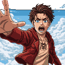 Pixel Art: 🎨 Pixel Art Breakdown: “Eren – Freedom” Scene (128x128) 🧠 Fo...