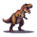 Roaring T-Rex: 32-Bit Retro Battle Pose