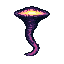 A swirling humanoid tornado of elemental energy, with a bright yellow and orange disc-like upper body and a serpentine tail of purple and pink.