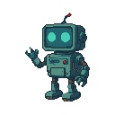 Pixel art generated with AI prompt: wierd computer robot