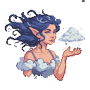Pixel Art: thunder pixie woman (generated with AI by pixie.haus).