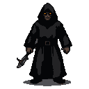 Hooded Cultist: Souls-Like Menace, Glowing Eyes