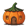 Pixel Art: pumpkin house