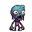 Pixel Art: set of weird monsters with big heads and small bodies style