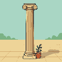 Pixel Art: Древнегреческая колонна в ионическом стиле