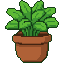 Pixel Art: pot with cute plant