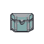 A closed teal chest with grey bands and a latch, centered on a black background.