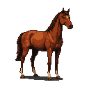 Pixel art generated with AI prompt: horse