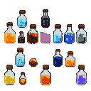 Pixel Art: small potion bottles spritesheet