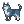Stylized husky in blues, grays, and whites, with sharp angles and pixelated detail, stands alert against a transparent background.