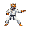 Tiger Warrior: Focused Karate Stance, Retro Game Power