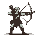 Just another Tuesday for this pixel-perfect archer, waiting for that one perfect shot (or maybe just a really good pixelated snack).