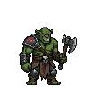 Pixel Art: orc set in different ranks