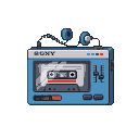 Pixel Art: Walkman (generated with AI by Talieth Nymph).