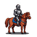 Pixel Art: knight riding on the horse
