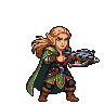 Pixel Art: set of elves with different weapons and outfits