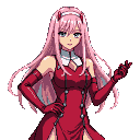 Pixel Art: Zero Two (Darling in the Franxx) (generated with AI by Tynvar Spirit).