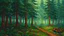 Pixel Art: forrest background