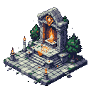 Pixel Art: Magic Altar isometric tiles (generated with AI and edited by Alouka).