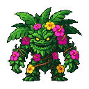 Pixel Art: tropical plant monster