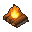 Warm campfire with yellow and orange pixel flames on stacked logs.