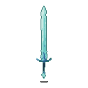 Pixel art generated with AI prompt: ice sword game item