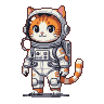 Pixel Art: cat spaceman