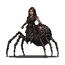 Pixel Art: spider body with human torso creature